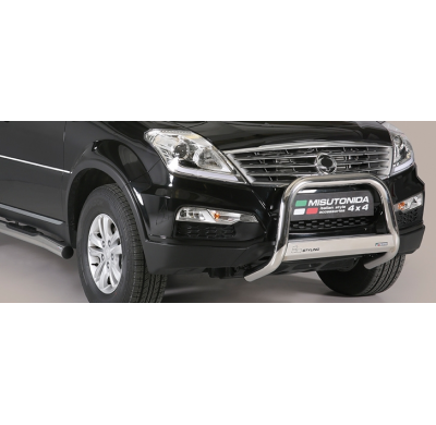 Defensa Delantera Acero Inox Homologacion Ec Ssangyong Rexton W 13> Medium Bar Acero Inox Diametro 63