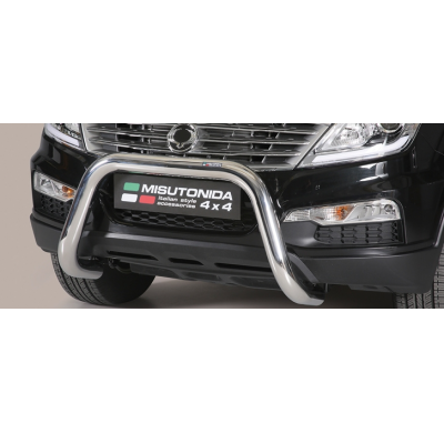 Defensa Delantera Acero Inox Homologacion Ec Ssangyong Rexton W 13> Super Bar Acero Inox Diametro 76