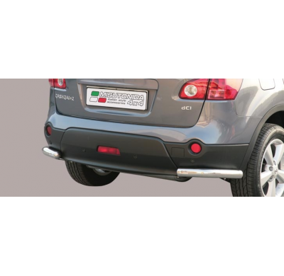 Defensa Trasera Acero Inox Diametro 63 Nissan Qashqai +2 08> (With Stainless Steel Caps)