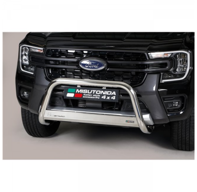 Defensa delantera Homologada CE en Acero Inoxidable FORD Ranger 2023 > D.C. Ø 63 Acero Inox MISUTONIDA 4X4