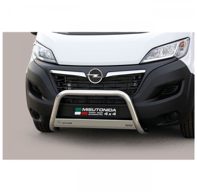 Defensa delantera Homologada CE en Acero Inoxidable OPEL Movano 2022 > L4 ø 63 Acero Inox MISUTONIDA 4X4