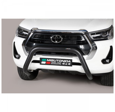 Defensa delantera acero inox Negro TOYOTA Hi Lux 2021> ø 76mm  Homologacion CEE - Misutonida