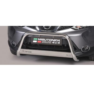 Defensa Delantera Acero Inox Nissan Qashqai 14> (Can Be Fitted With Park Sensors if Using the Supplied Parksensors Covers) - Dia