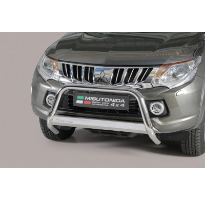 Defensa Delantera Acero Inox Mitsubishi L200 D.C. 15- - Diametro 63mm - Homologacion Ce