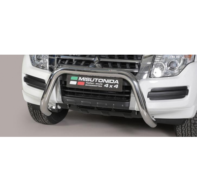Defensa Delantera Acero Inox Mitsubishi Pajero 15> - Diametro 76mm - Homologacion Ce