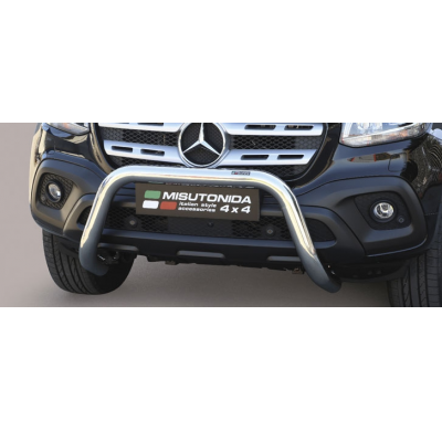 Defensa Delantera Acero Inox Mercedes X Class ø 76 Homologada 2017> - Misutonida Italia