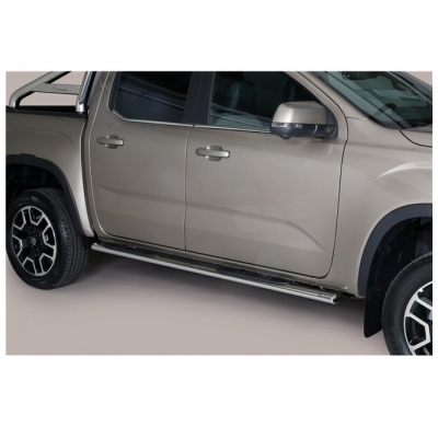 Estriberas laterales ovaladas Grand Pedana Oval en acero inoxidable con peldaños de plástico VOLKSWAGEN Amarok 2023 >  oval Acer