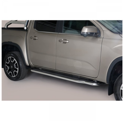 Estribos largos en acero inoxidable VOLKSWAGEN Amarok 2023 >  Ø50 Acero Inox MISUTONIDA 4X4
