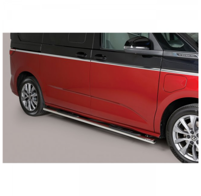 Estriberas laterales ovaladas Grand Pedana Oval en acero inoxidable con peldaños de plástico VOLKSWAGEN T7 2022 > Multivan oval