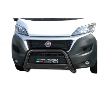 Defensa Delantera Negra Acero Inox Fiat Ducato Camper/Maxi 2017> - diametro 63mm - Homologacion CE MISUTONIDA