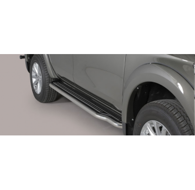 Estriberas Laterales Acero Inox Mitsubishi L 200 D.C.15> Extra Long  Misutonida Italia