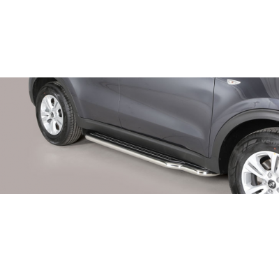Estriberas Laterales Acero Inox Kia Sportage 16> Long  Misutonida Italia