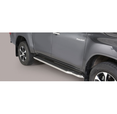 Estriberas Laterales Acero Inox Toyota Hi Lux Double Cab 16>  Extra Long  Misutonida Italia