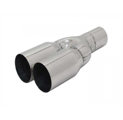 Salida Escape Novus Typ:2 X 76mm Rl-Design Y-Endrohr /  350mm / 58mm Anschluss / Scharf Geschnittene Variante