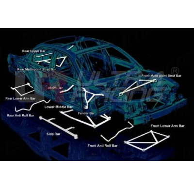 BARRA REFUERZO ULTRARACING HYUNDAI COUPE 96-99 ULTRARACING TRASERA INFERIOR TIEBAR/BRACE 1585