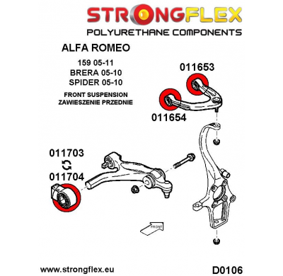 SILENTBLOCK Alfa Romeo Spider Spider (05-10) BRAZO SUPERIOR STRONGFLEX FRONT - CASQUILLO DELANTERO SPORT KIT 2 Unidades