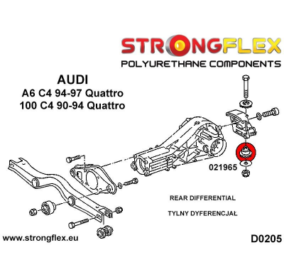 SILENTBLOCK Audi A6 C4 94-97 Quattro FUERTE DIFERENCIAL TRASERO FLEX - CASQUILLO TRASERO SPORT