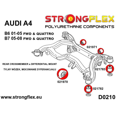 SILENTBLOCK Audi A4 B7 05-08 Quattro SOPORTE DE DIFERENCIAL TRASERO STRONGFLEX - CASQUILLO DELANTERO SPORT