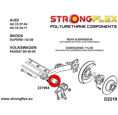 SILENTBLOCK Volkswagen Passat Passat B5 96-05 Fwd CASQUILLO DE VIGA TRASERA STRONGFLEX SPORT KIT 2 Unidades