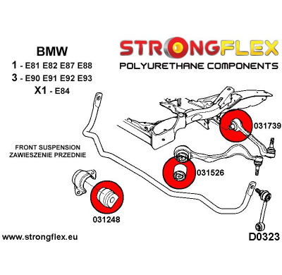 SILENTBLOCK Bmw Z Series Z4 E89 KIT DE BUJE DE HORQUILLA DELANTERA STRONGFLEX 2 Unidades