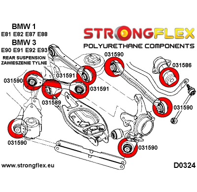 SILENTBLOCK Bmw Z Series Z4 M E85/E86 KIT DE CASQUILLO BARRA ESTABILIZADORA TRASERA STRONGFLEX SPORT 2 Unidades