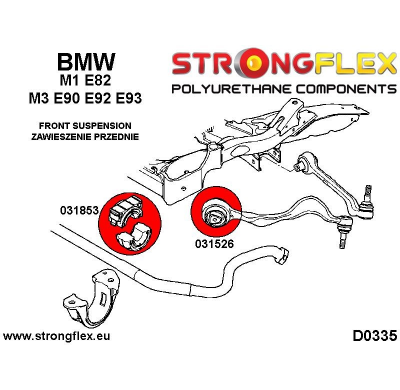 SILENTBLOCK Bmw Z Series Z4 E89 KIT DE BUJE DE HORQUILLA DELANTERA STRONGFLEX SPORT 2 Unidades