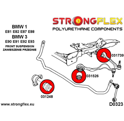 SILENTBLOCK Bmw Z Series Z4 E89 KIT DE BUJE DE HORQUILLA DELANTERA STRONGFLEX SPORT 2 Unidades