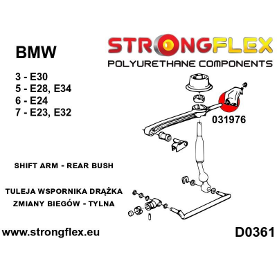 SILENTBLOCK Bmw 7 Series E32 86-94 BRAZO DE CAMBIO FUERTE FLEX SHIFT - CASQUILLO TRASERO SPORT