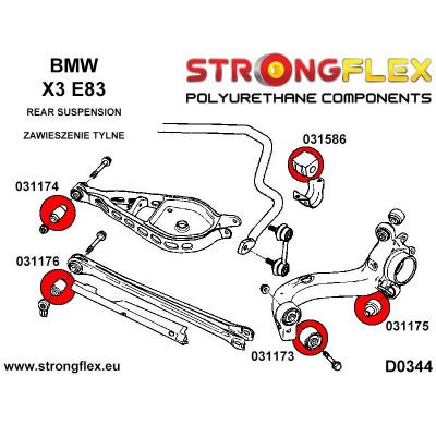 SILENTBLOCK Bmw Z Series Z4 M E85/E86 KIT DE BUJE DELANTERO DE BRAZO DE ARRASTRE TRASERO STRONGFLEX 2 Unidades