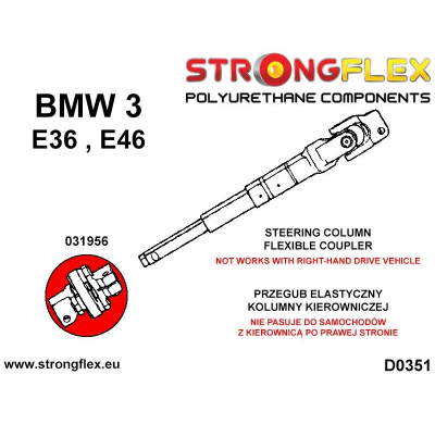 SILENTBLOCK Bmw 3 Series E46 Xi Xd (97-06) ACOPLADOR FLEXIBLE DE COLUMNA DE DIRECCIÓN STRONGFLEX SPORT