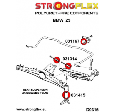 SILENTBLOCK Bmw Z Series Z8 E52 99-03 KIT DE CASQUILLO BARRA ESTABILIZADORA TRASERA STRONGFLEX SPORT 2 Unidades