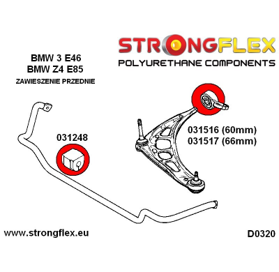 SILENTBLOCK Bmw 3 Series E46 Xi Xd (97-06) KIT DE CASQUILLOS DE SUSPENSIÓN STRONGFLEX FULL SPORT