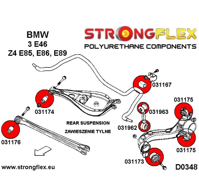 SILENTBLOCK Bmw Z Series Z4 M E85/E86 BARRA ESTABILIZADORA TRASERA FLEXIBLE FUERTE ENLACE AL CASQUILLO DE LA BARRA ESTABILIZADOR