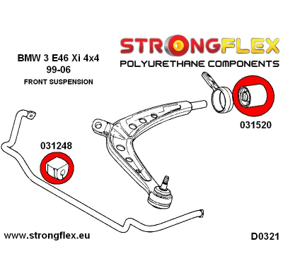 SILENTBLOCK Bmw Z Series Z4 M E85/E86 KIT DE CASQUILLOS DE BARRA ESTABILIZADORA DELANTERA STRONGFLEX SPORT 2 Unidades