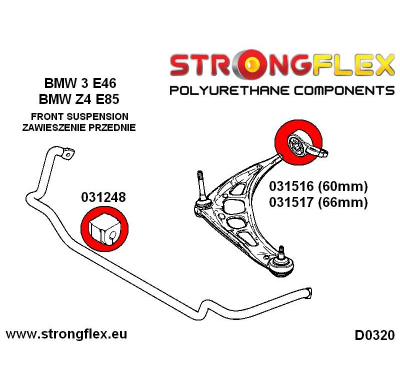 SILENTBLOCK Bmw 3 Series E46 M3 (00-06) KIT DE CASQUILLOS DE SUSPENSIÓN STRONGFLEX FULL