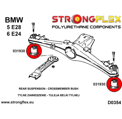 SILENTBLOCK Bmw 6 Series E24 75-89 KIT DE CASQUILLO DE TRAVESAÑO TRASERO STRONGFLEX SPORT 2 Unidades