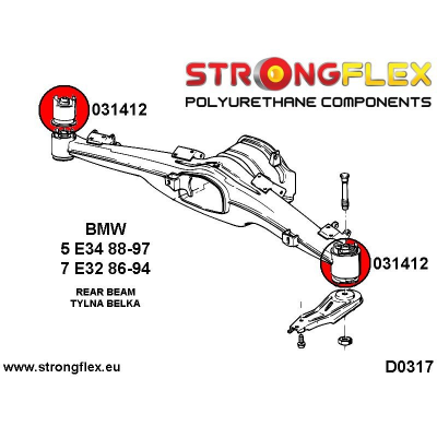 SILENTBLOCK Bmw 7 Series E32 86-94 KIT DE CASQUILLOS DE SUSPENSIÓN TRASERA STRONGFLEX SPORT