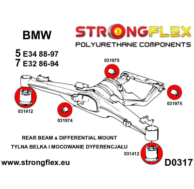 SILENTBLOCK Bmw 7 Series E32 86-94 FUERTE DIFERENCIAL TRASERO FLEX - CASQUILLO DELANTERO SPORT