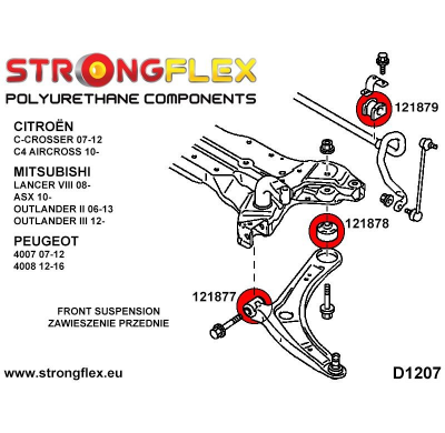 SILENTBLOCK Peugeot 4008 12-16 Todos modelos BRAZO INFERIOR STRONGFLEX FRONT - CASQUILLO DELANTERO SPORT KIT 2 Unidades