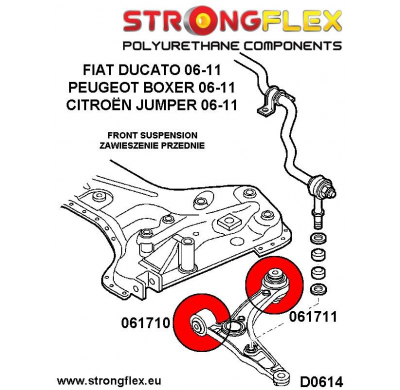 SILENTBLOCK Peugeot Boxer 06-11 Todos modelos KIT DE BUJE TRASERO DE HORQUILLA DELANTERA STRONGFLEX 2 Unidades