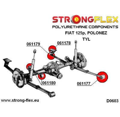 SILENTBLOCK Polonez Polonez Todos modelos KIT DE CASQUILLO DE MUELLE DELANTERO SUSPENSIÓN TRASERA STRONGFLEX SPORT 2 Unidades