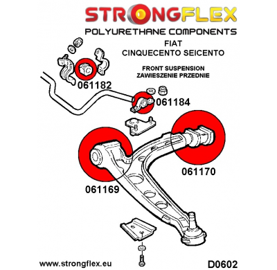 SILENTBLOCK Lancia Y 95-00 Todos modelos KIT DE BUJE DELANTERO DE HORQUILLA DELANTERA STRONGFLEX SPORT 2 Unidades