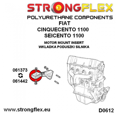 SILENTBLOCK Fiat Seicento 98-08 Todos modelos INSERCIONES RESISTENTES DE MONTAJE DE MOTOR FLEX (LADO DEL ENGRANAJE DE DISTRIBUCI