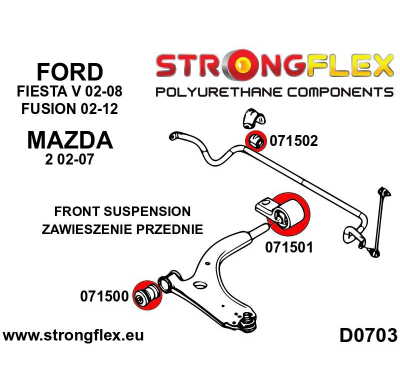 SILENTBLOCK Mazda 2 2 02-07 BRAZO INFERIOR DELANTERO STRONGFLEX - KIT DE CASQUILLO DELANTERO SPORT 2 Unidades