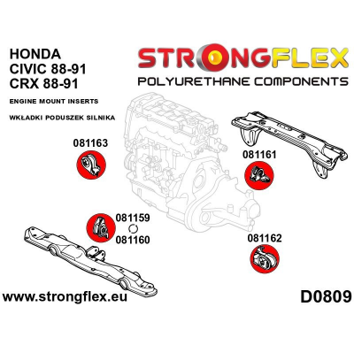 SILENTBLOCK Honda Crx 88-91 Todos modelos EL SOPORTE DE MOTOR STRONGFLEX INSERTA EL SPORT DELANTERO