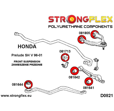 SILENTBLOCK Honda Prelude V Sh 96-01 CASQUILLO DE BRAZO SUPERIOR DELANTERO STRONGFLEX SPORT KIT 4 Unidades