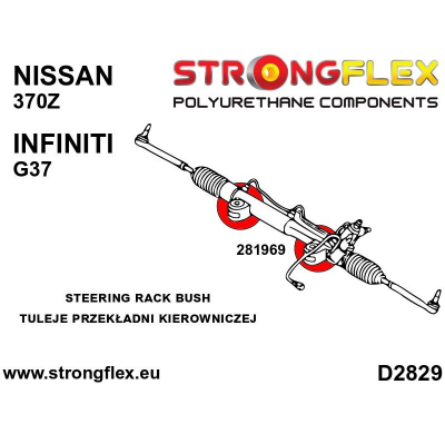 SILENTBLOCK Nissan 370Z Z34 09- Todos modelos STRONGFLEX BUJE DE CREMALLERA DE DIRECCIÓN SPORT KIT 2 Unidades