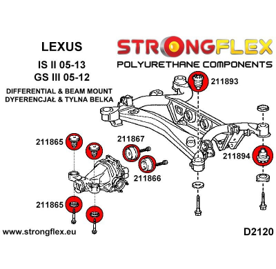 SILENTBLOCK Lexus Is Ii 05-13 KIT DE CASQUILLO DE VIGA TRASERA STRONGFLEX