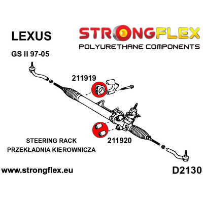 SILENTBLOCK Lexus Gs Ii 97-05 KIT DE CASQUILLOS DE MONTAJE EN CREMALLERA DE DIRECCIÓN STRONGFLEX 2 PIEZAS.