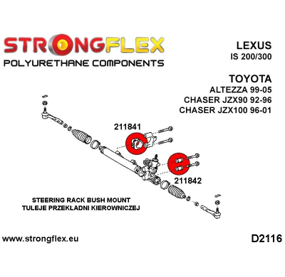 SILENTBLOCK Toyota Chaser Jzx90 92-96 BUJE DE ABRAZADERA DE DIRECCIÓN FLEXIBLE FUERTE